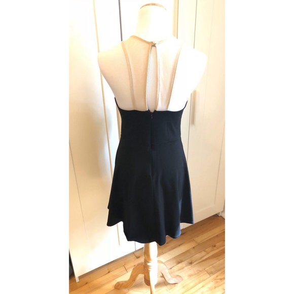 Solemio Sexy Black Fit And Flare Mesh Cutout Dress Size Medium - Picture 3 of 6